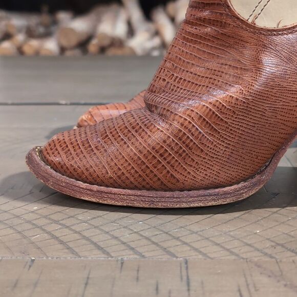 ZODIAC VINTAGE 70's 80's Cowboy Boot With Wooden Heel Sz 6 - Picture 5 of 15